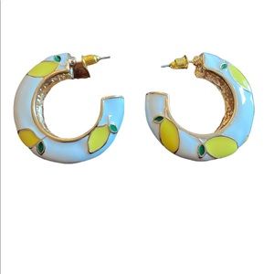 Vintage Inspired Lemon Hoop Earrings